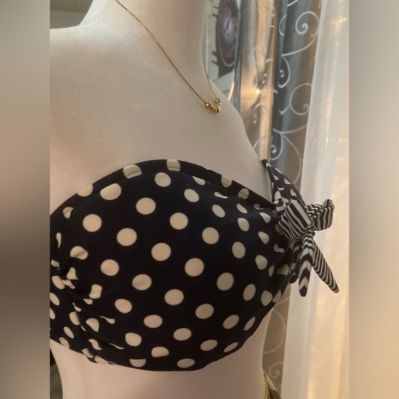 Xhiliration Polkadot Navy and White Padded Bikini Top XL NWOT - Picture 7 of 11